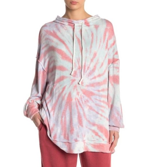 Free People Urban Outfitters Tie-Dye Knit Drawstring Sweater - Picture 1 of 12